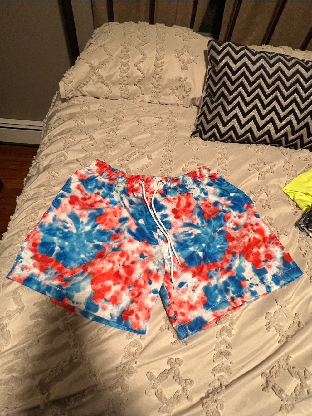 Red & Blue Tie-Dye Swim/Board Shorts